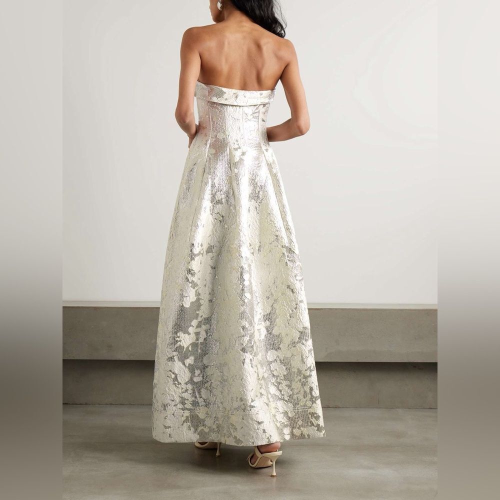 Simkhai Octavia Strapless Metallic Brocade Gown, NWT, Size 0-2 - Picture 2 of 15